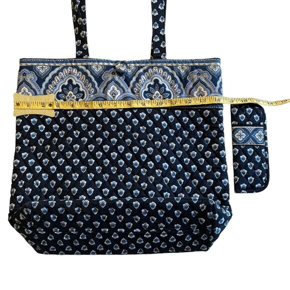 Vera Bradley Navy Nantucket Tote Bag Shoulder Bag Handbag with Pen Holder - Picture 7 of 8